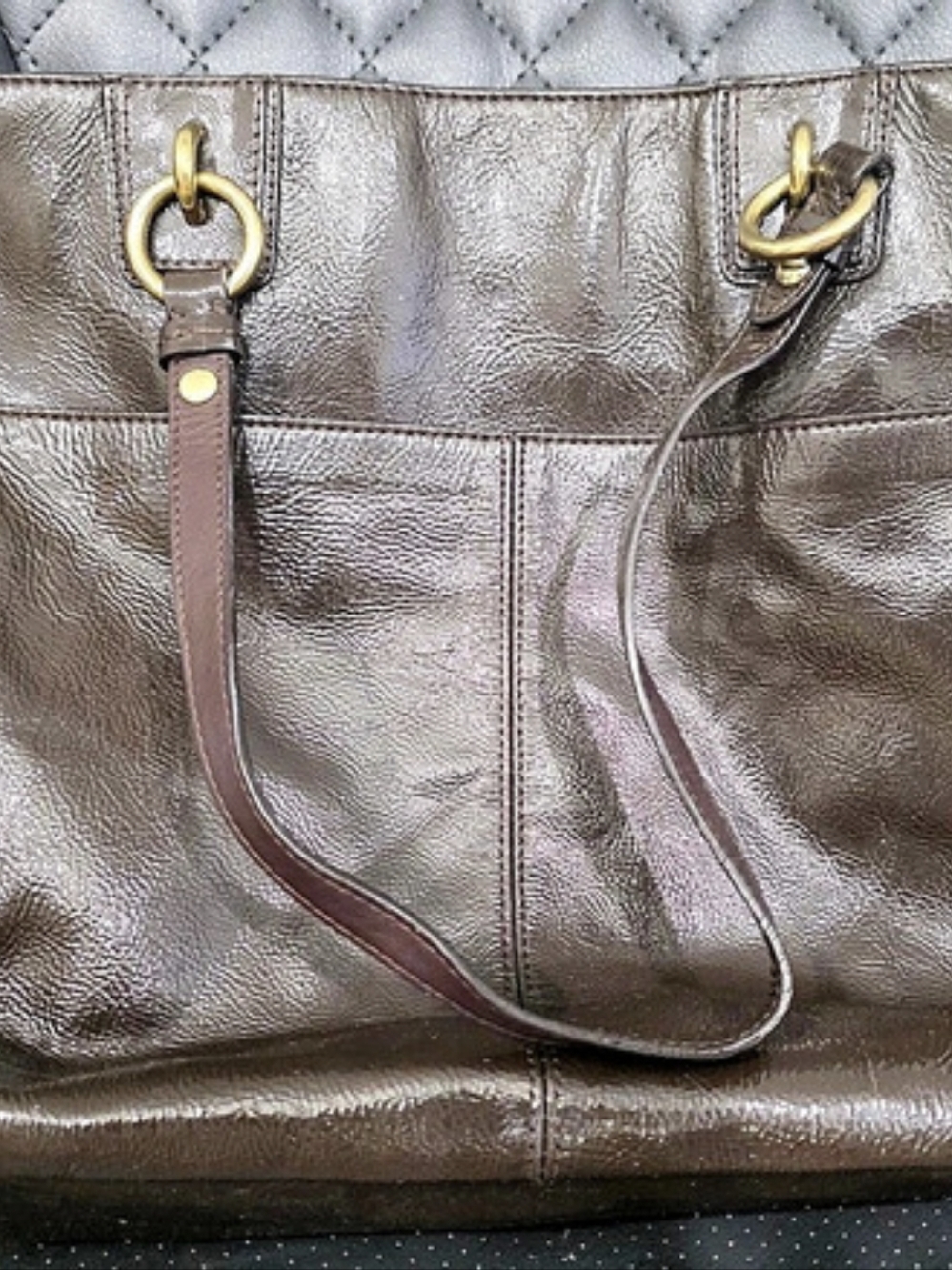 Coach Mahogony Brown Patent Leather Tote Bag - Stunning - Picture 3 of 16